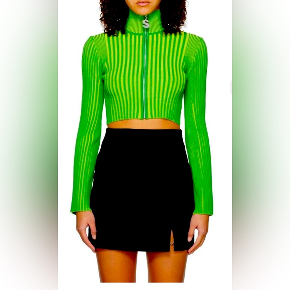 SIMONMILLER peep zip sweater grass green M